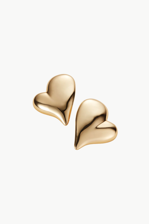 Jenny Bird Mega Art Heart Symmetrical Button Earrings