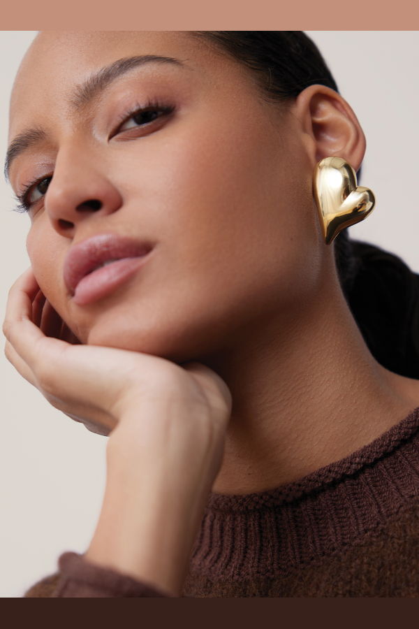 Jenny Bird Mega Art Heart Symmetrical Button Earrings