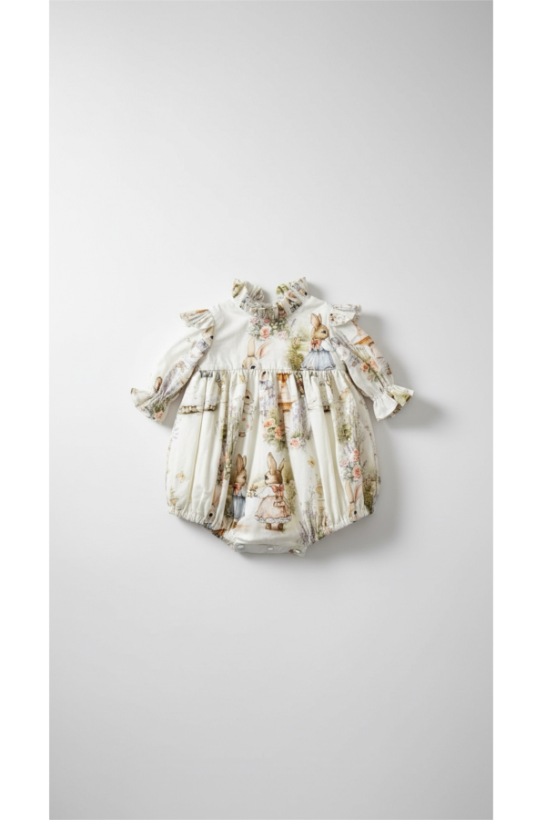 KIDS Piper&Cloth Aoki Bubble Romper - Bramble Rabbit