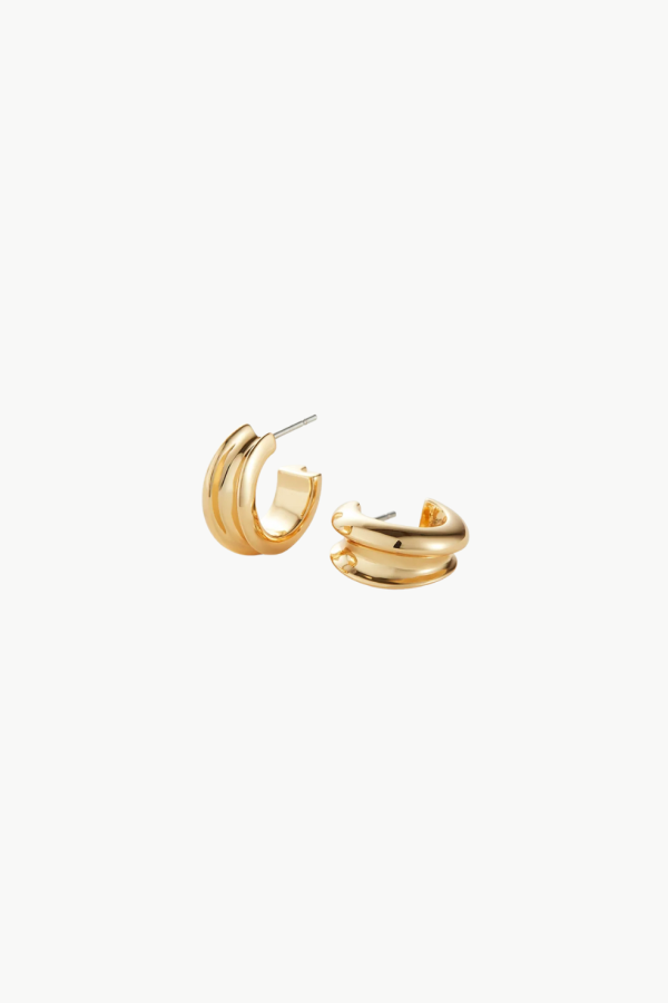Jenny Bird Mini Lennon Hoops - High Polish Gold