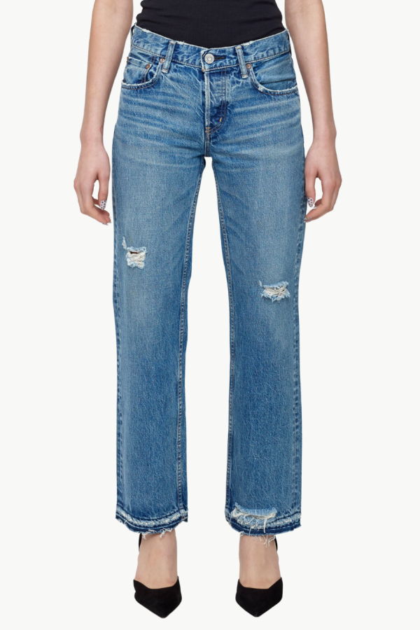 MOUSSY MV Lochwood Straight-Low Jeans - Blue