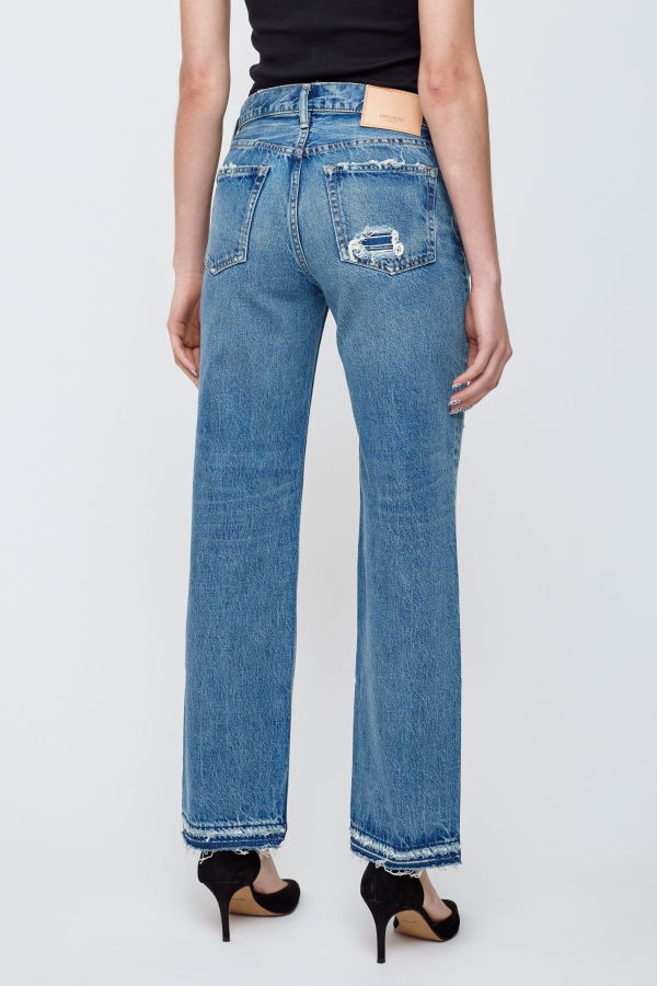 MOUSSY MV Lochwood Straight-Low Jeans - Blue