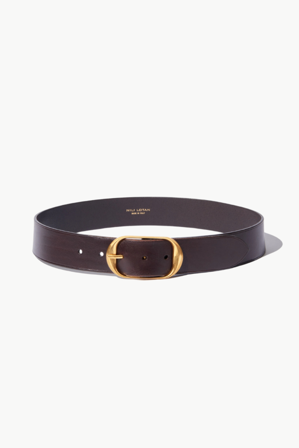 Nili Lotan Nili Belt - Dark Brown/Antique Brass Buckle