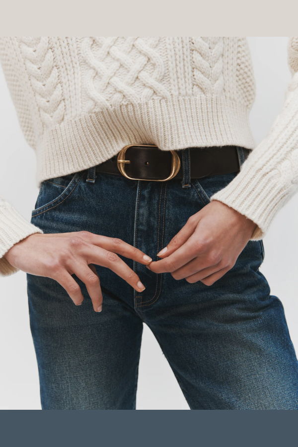 Nili Lotan Nili Belt - Dark Brown/Antique Brass Buckle