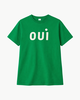 Clare V. Original Tee - Green Apple With Cream Printed Oui - Thumbnail 1