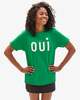 Clare V. Original Tee - Green Apple With Cream Printed Oui - Thumbnail 3