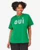 Clare V. Original Tee - Green Apple With Cream Printed Oui - Thumbnail 4