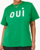 Clare V. Original Tee - Green Apple With Cream Printed Oui - Thumbnail 6