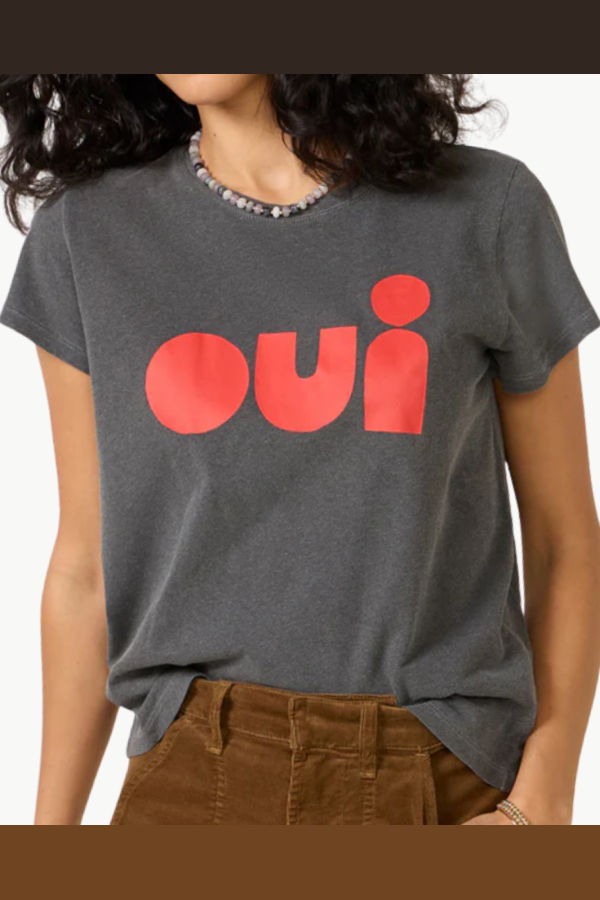 Clare V. Oui Classic Tee - Faded Black
