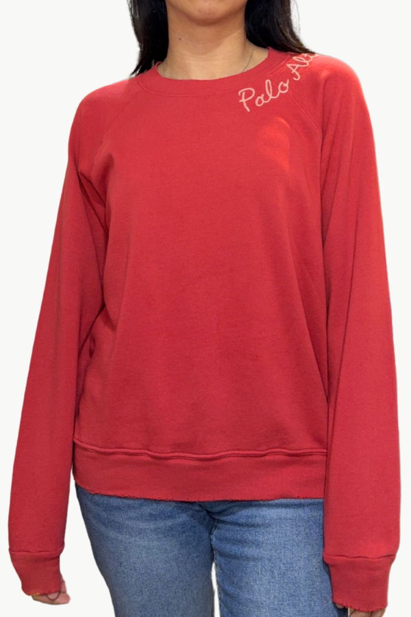 I Stole My Boyfriend's Shirt Palo Alto Crew Sweatshirt - Dusty Red