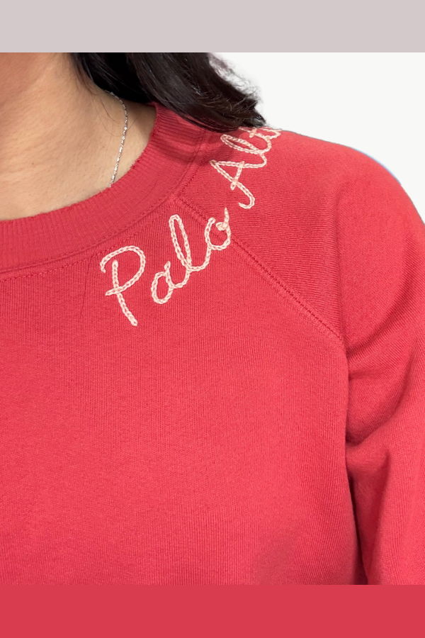 I Stole My Boyfriend's Shirt Palo Alto Crew Sweatshirt - Dusty Red