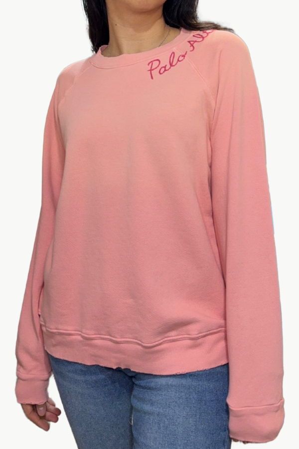 I Stole My Boyfriend's Shirt Palo Alto Crew Sweatshirt - Powder Pink