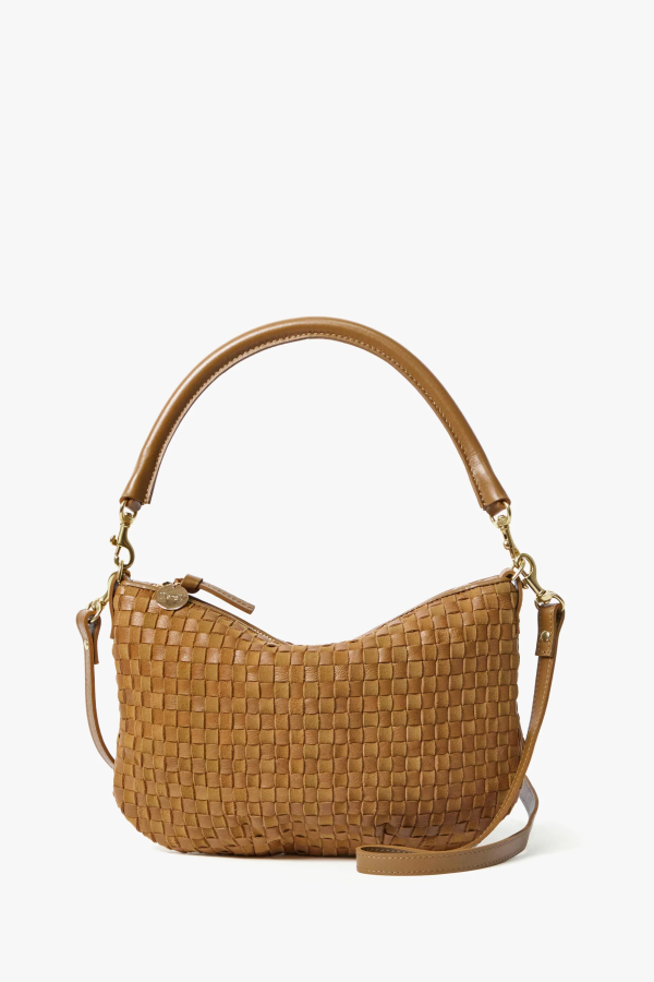 Clare V. Petit Moyen Messenger Leather/Suede Handbag - Sequoia