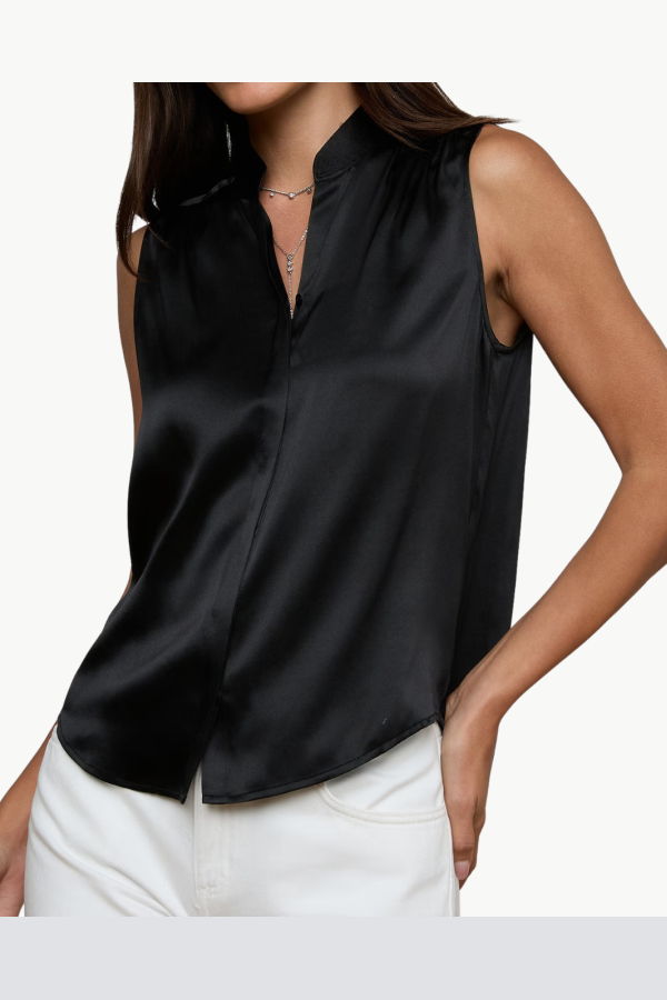 L'Agence Phoebe Silk Blouse - Black