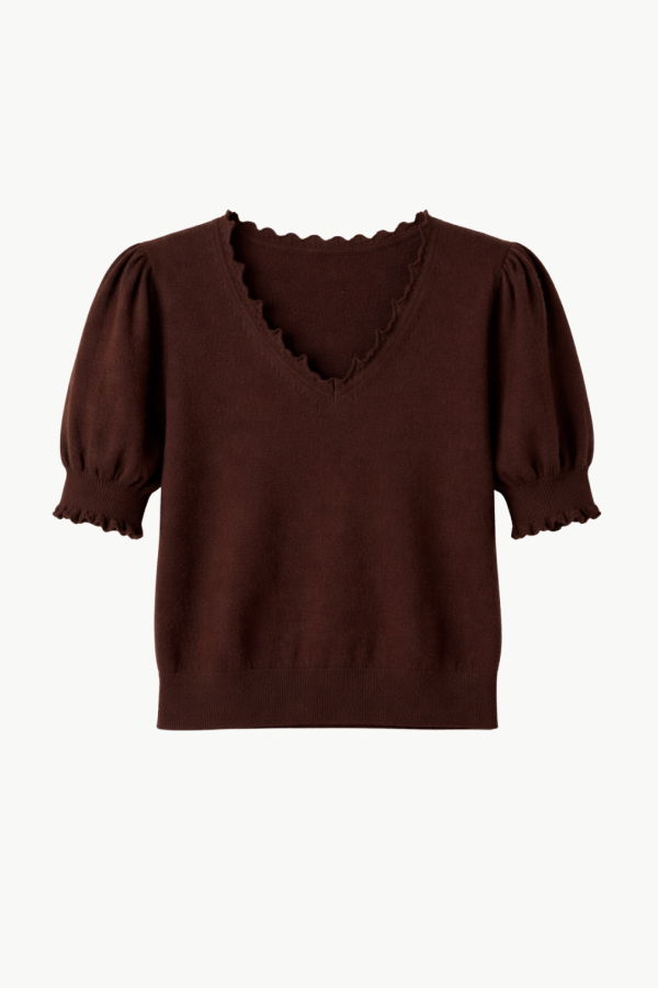 Ulla Johnson Polline Short Sleeve Top - Wenge