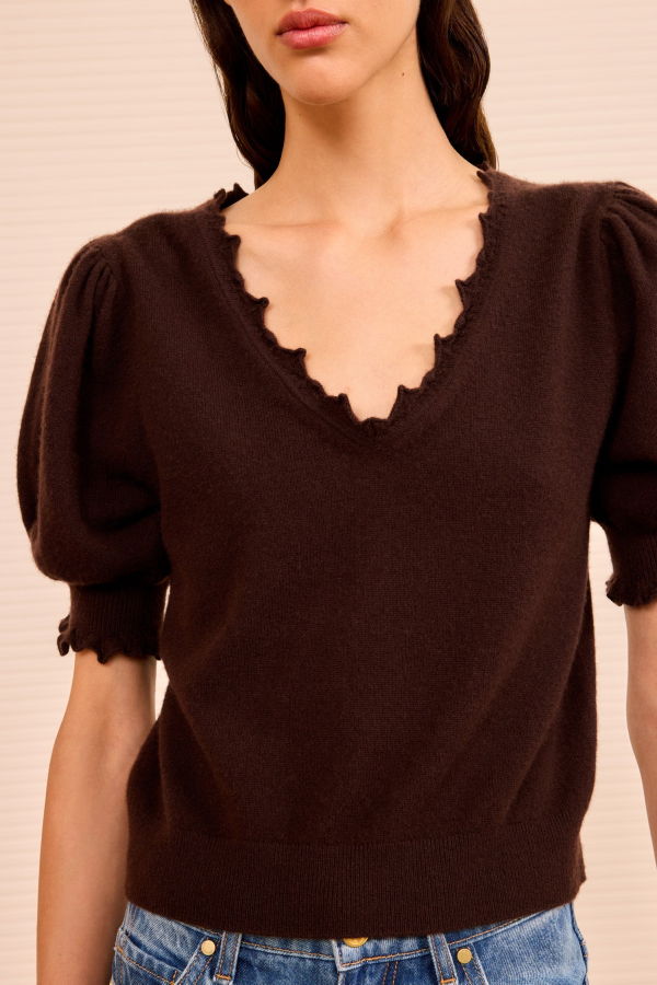 Ulla Johnson Polline Short Sleeve Top - Wenge