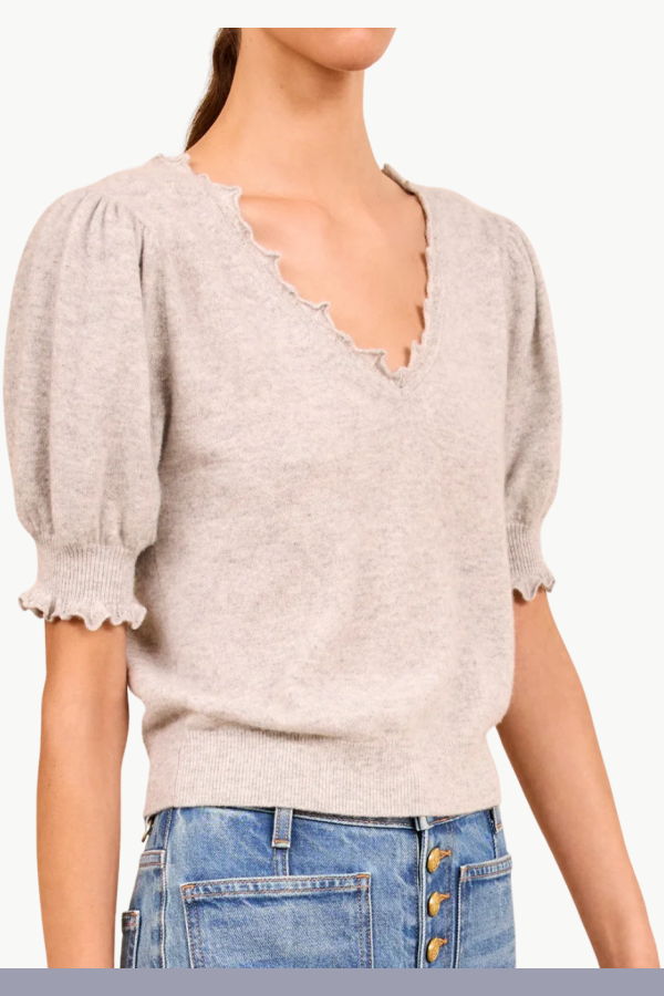 Ulla Johnson Polline Short Sleeve Top - Pebble