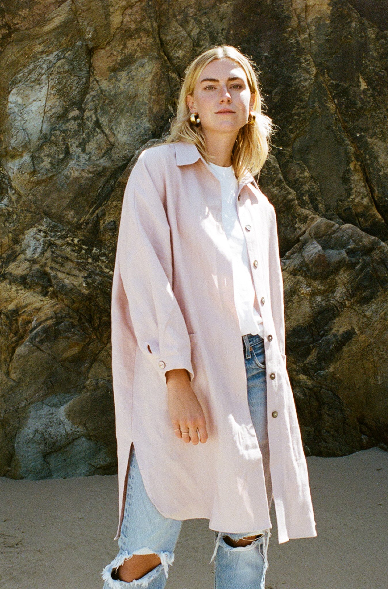 blush duster jacket