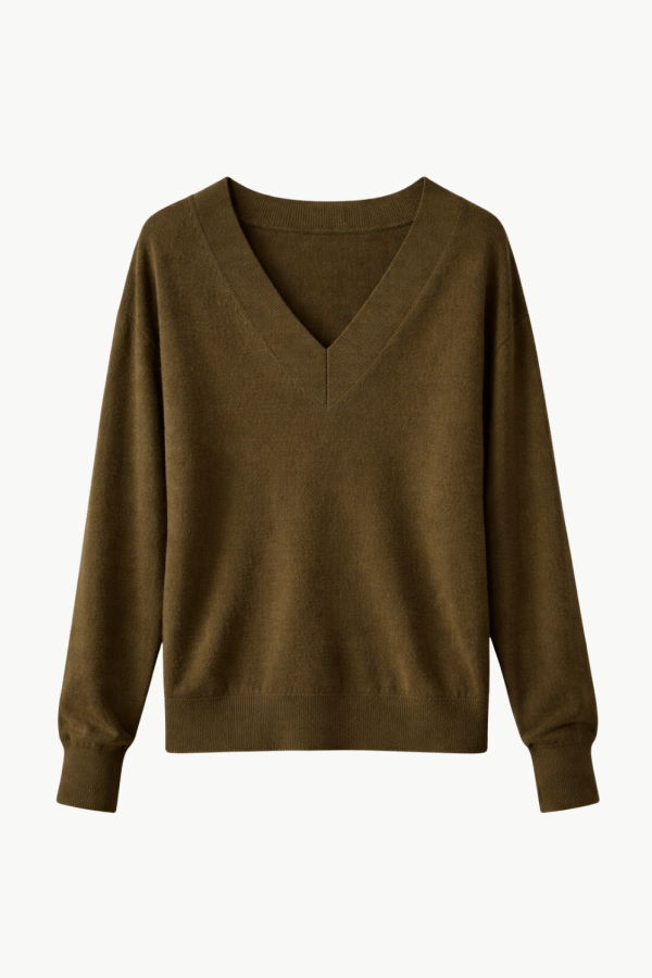Ulla Johnson Ryla Cashmere V-Neck Pullover Sweater - Hunter