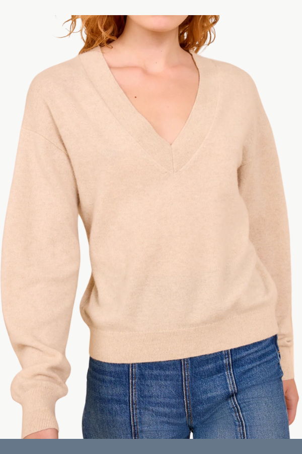 Ulla Johnson Ryla Cashmere V-Neck Pullover - Melange