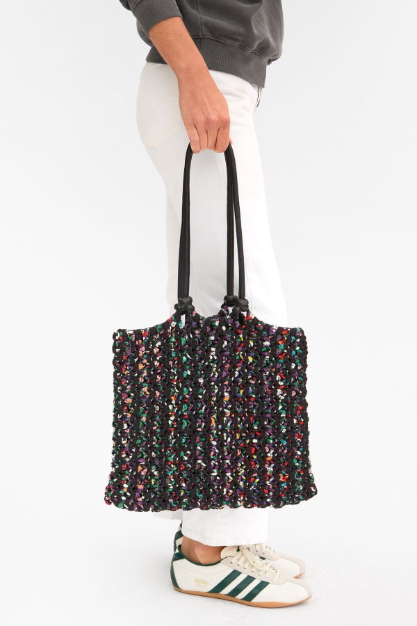 Clare V. Sandy Tote Bag - Black Multi