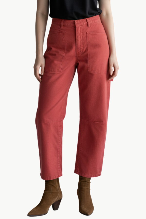Nili Lotan Shon Pant - Vintage Washed Faded Red
