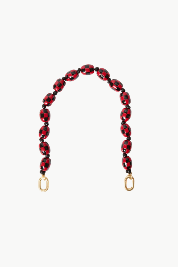 Clare V. Shortie Strap - Red/Black Checker