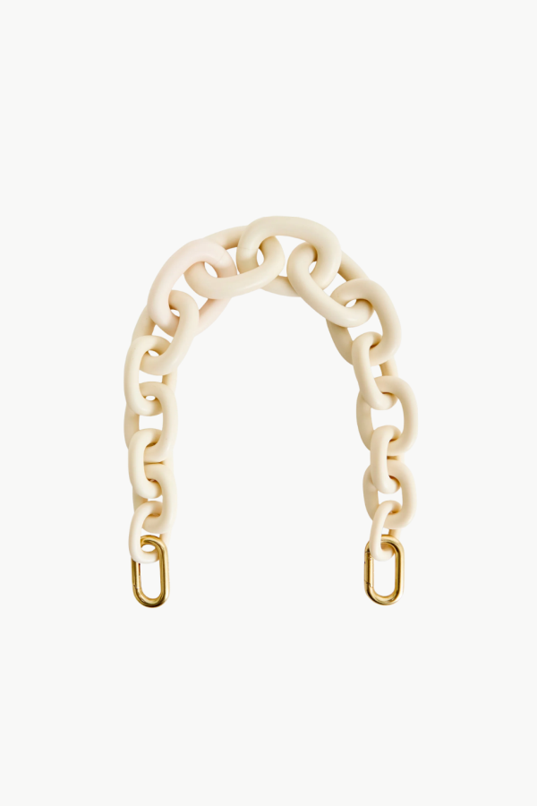 Clare V. Shortie Strap Gradual Link Bag Strap - Eggnog Matte Resin