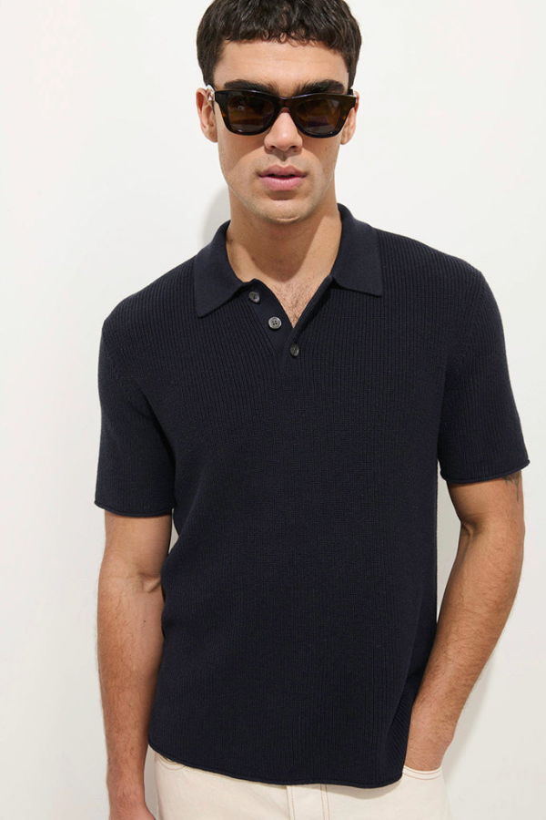 Alex Mill Eastwood Polo Sweater - Navy