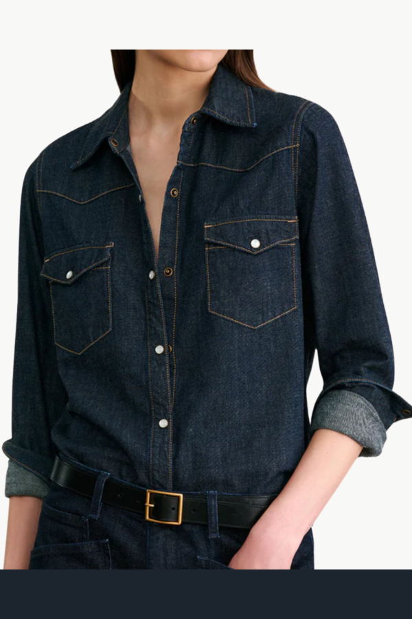Nili Lotan Travis Shirt - Indigo Rinse