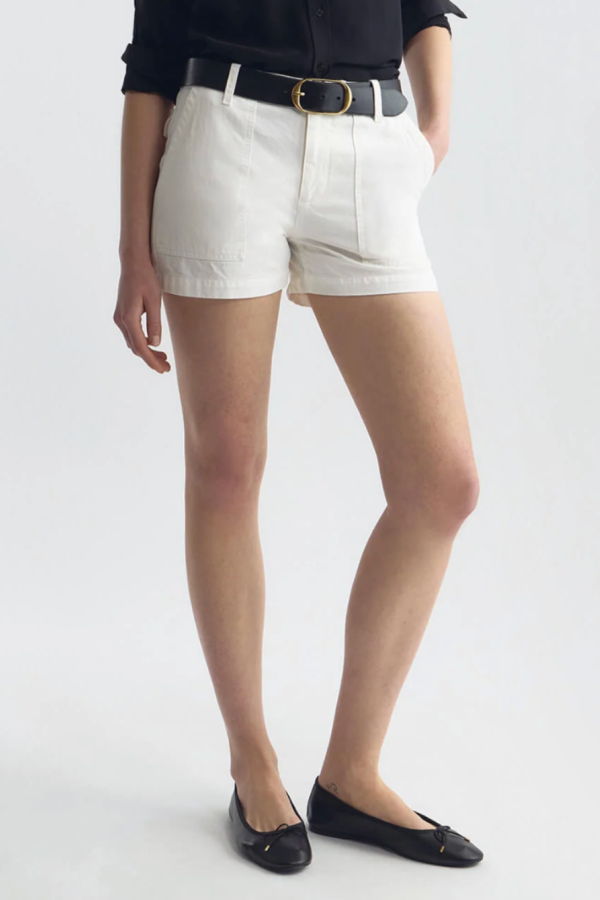 Nili Lotan Utility Herringbone Short - Vintage Cream
