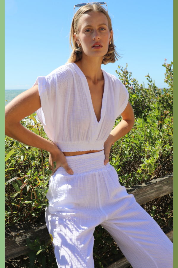 FELICITE Vacay Top Gauze - White