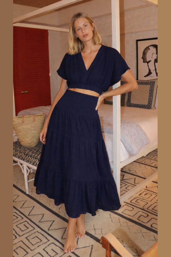 FELICITE Vacay Top Gauze - Navy
