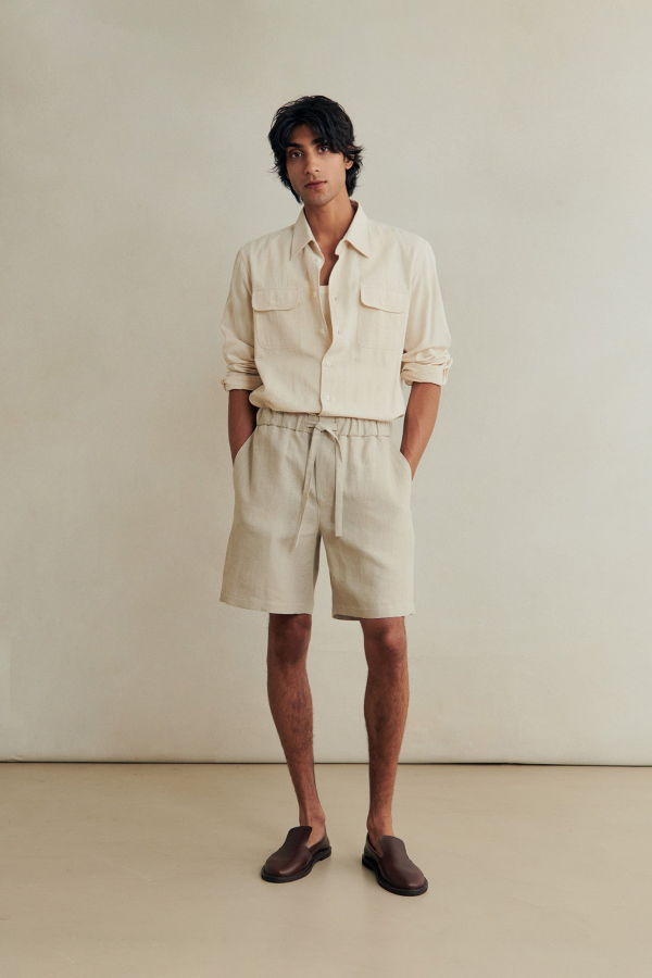 De Bonne Facture Traveler Shorts - Undyed Flax