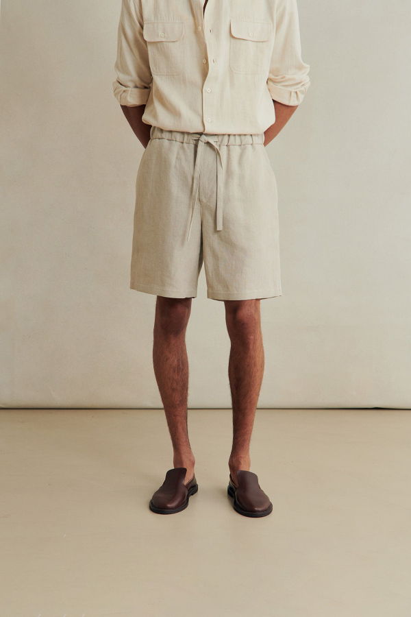 De Bonne Facture Traveler Shorts - Undyed Flax