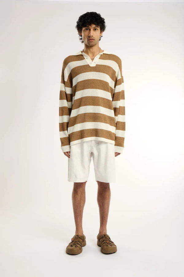 Everyday Mountaineering Valley Rugby Top - Brown/White