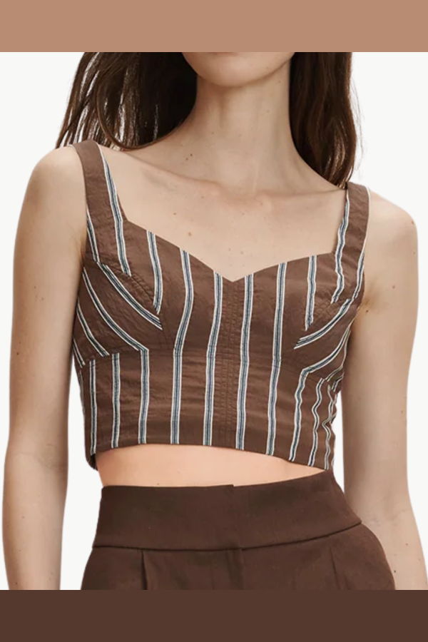 Veronica Beard Vonette Tank Top - Dark Mocha