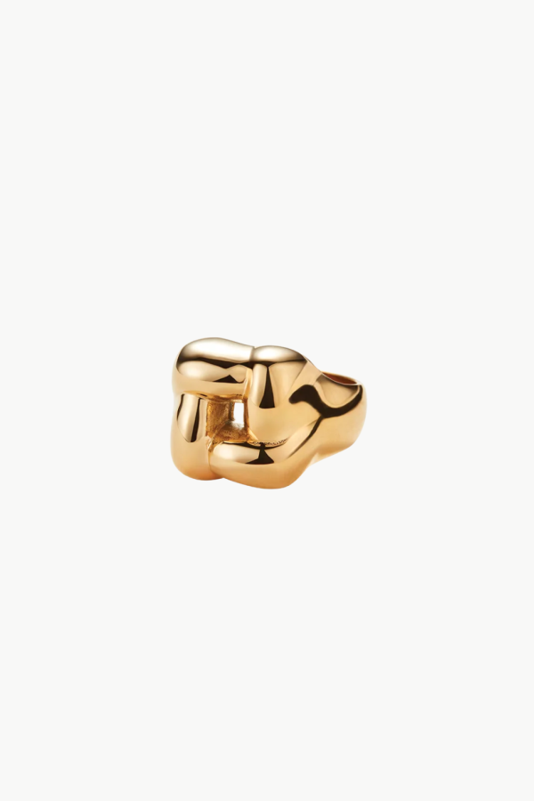 Jenny Bird Woven Square Ring - High Polish Gold