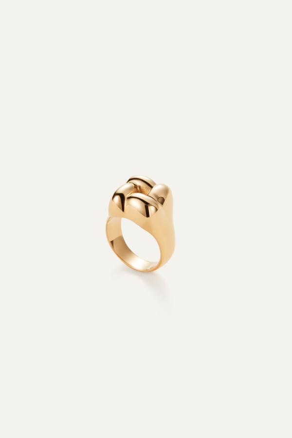 Jenny Bird Woven Square Ring - High Polish Gold