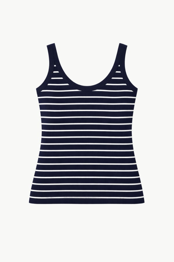 Nili Lotan Wrenley Sweater Tank - Atlantic Blue/Ivory Stripe