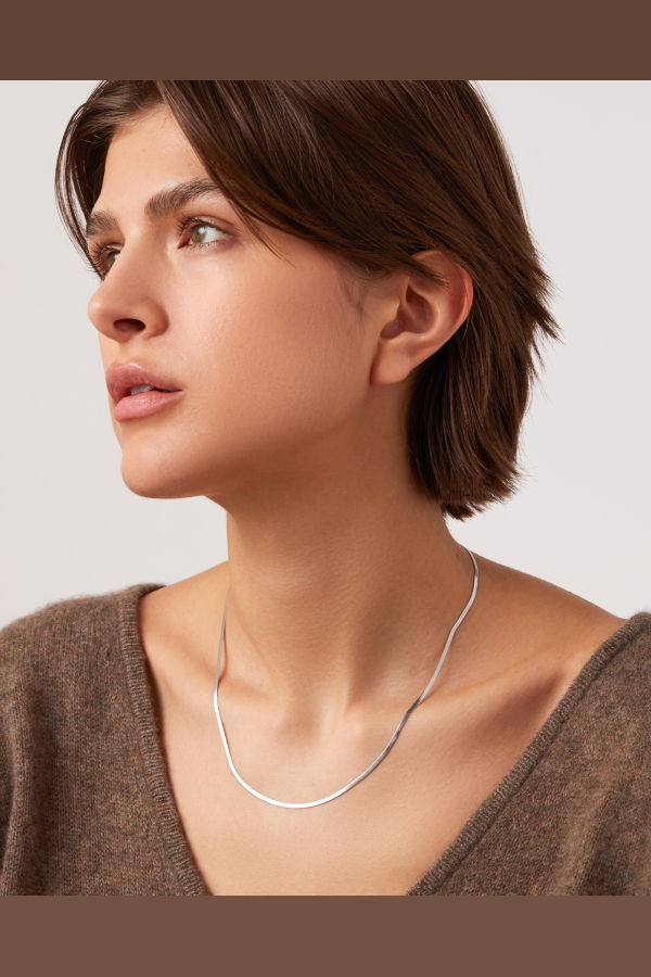 Jenny Bird Zeina Slim Chain Necklace - Platinum