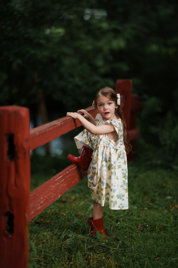 Kids Piper&Cloth Neomi Dress - Fleurs bleues
