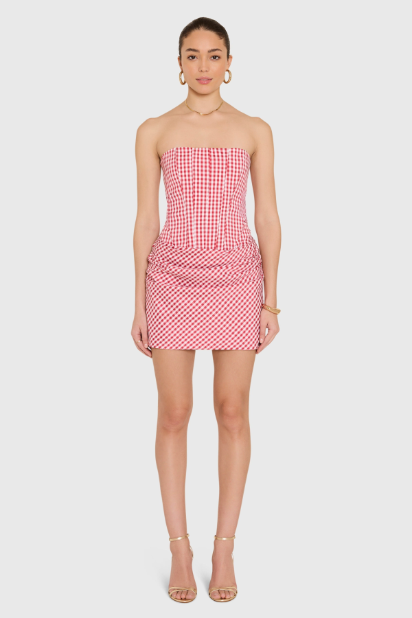 Amanda Uprichard Mariah Dress - White/Red