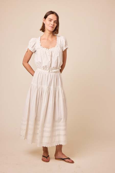 white christmas dresses Polly Dress - Marianne Pinstripe