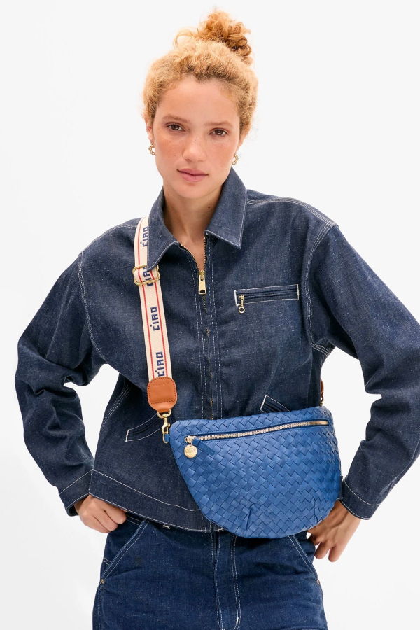 Clare V. Adjustable Crossbody Strap / Ciao With Double Stripe