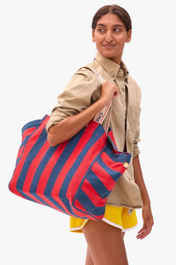 Clare V. La Cote Canvas Stripe Tote
