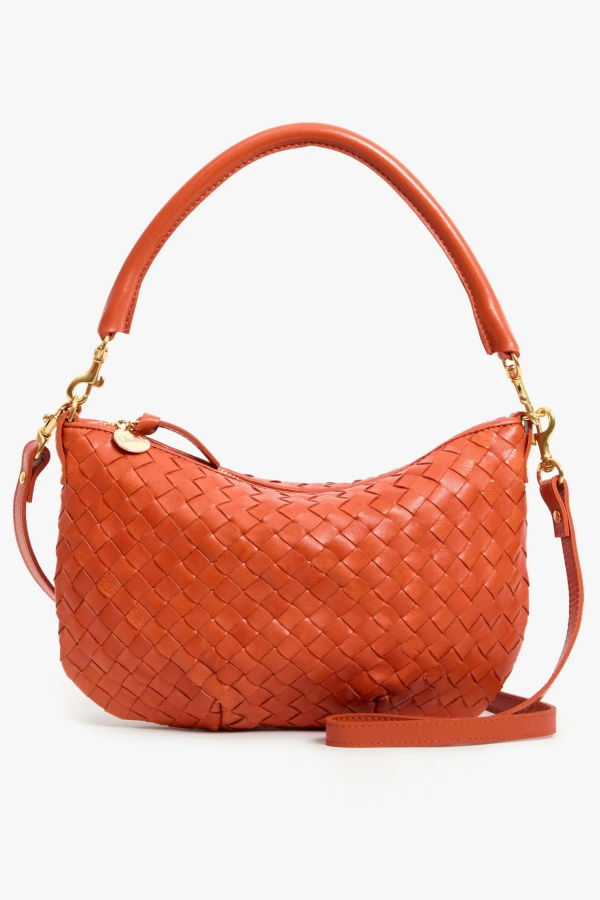 Clare V. Petit Moyen Saltillo Diagonal Woven Messenger Bag