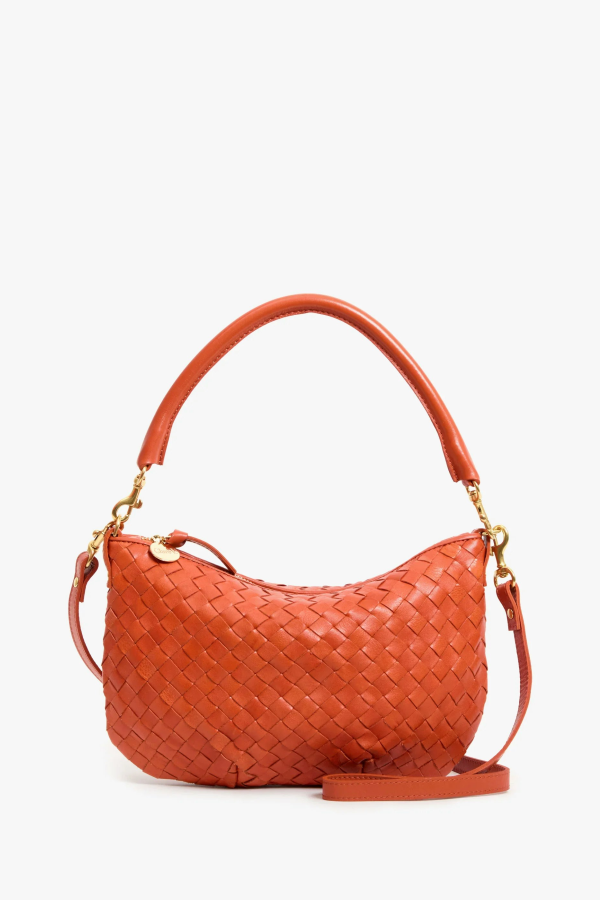 Clare V. Petit Moyen Saltillo Diagonal Woven Messenger Bag