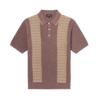 Beams Plus Knit Polo Front Stripe Jacquard - Thumbnail 1