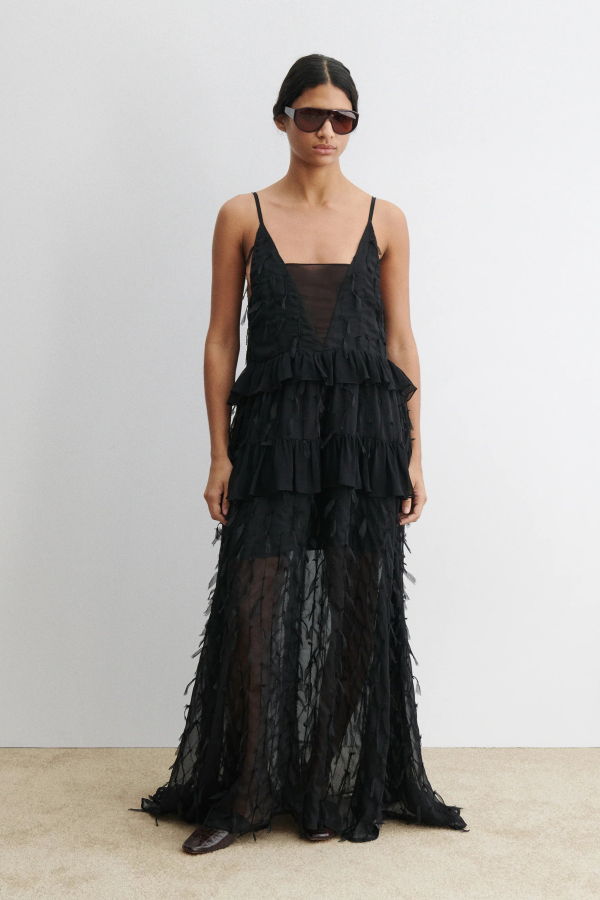 Rachel Comey Corbin Feathered Chiffon Dress
